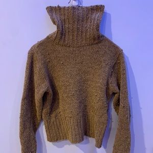 light brown turtleneck sweater